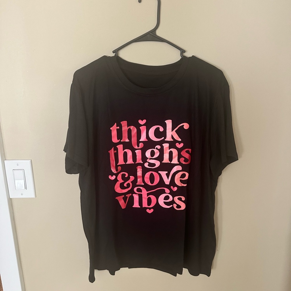 Black T-Shirt with Pink Graphic